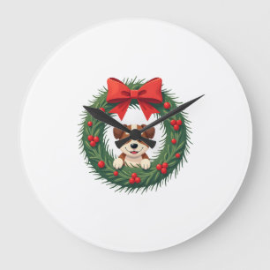 Mopshond Kerst Krans Kerstmis Hond Moeder D Grote Klok