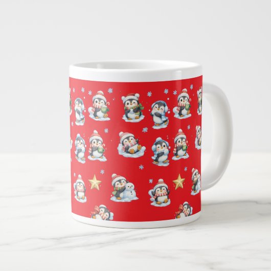 Mopshond Kerstmug Extra Grote Beker (Voorkant rechts)