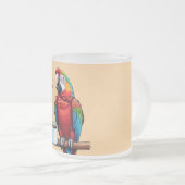 Mopshond koffiemok voor vroege vogels  matglas koffiemok (Voorkant rechts)