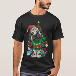 Mopshond Lelijk Kersttrui Boom T-shirt