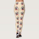 Mopshond met kerstmanoutfit - kerst 1 leggings (Achterkant)