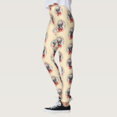 Mopshond met kerstmanoutfit - kerst 1 leggings (Links)