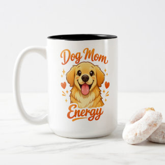 Mopshond Moeder Energie Gouden Retriever Koffiemok Tweekleurige Koffiemok