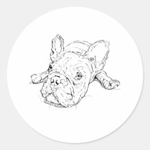 Mopshond mok, cadeau voor hondenmoeder ronde sticker