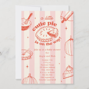 Mopshond Pompoen Herfst Meisje Baby Shower Kaart