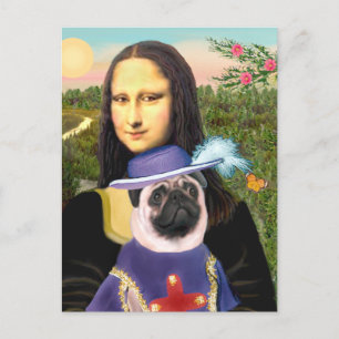 Mopshond (Sir) - Mona Lisa Briefkaart