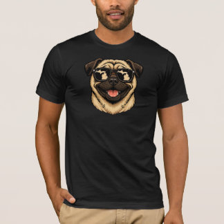 Mopshond uit Michigan met zonnebril T-shirt