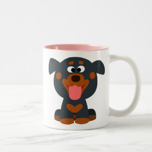 Mopshondje in cartoonstijl mok