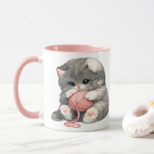 Mopshondje met Roze Garengaren Mok