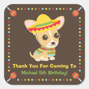 Mopshondje Mexicaanse Kinderfeestje Stickers