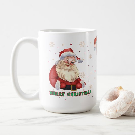 Mopshoofd Kerstman 450ml Mok (Met donut)