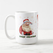 Mopshoofd Kerstman 450ml Mok (Links)