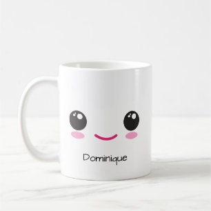 Mopshoudend gelukkig en sassy Kawaii gezicht Aanp Koffiemok