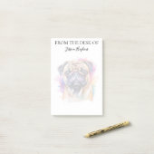 Mopsliefhebber Geborduurde Hond Post-it® Notes (Op bureau)
