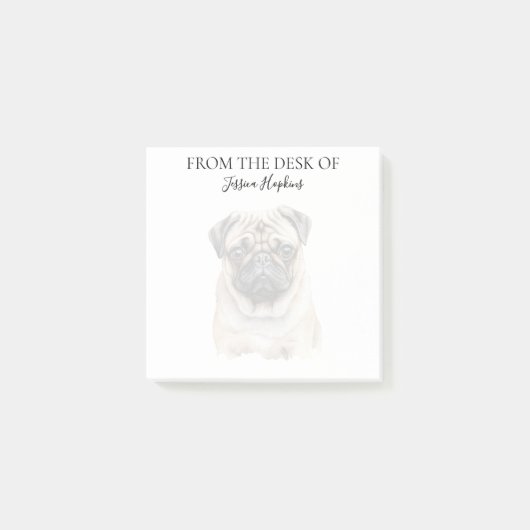 Mopsliefhebber Geborduurde Hond Post-it® Notes (Voorkant)