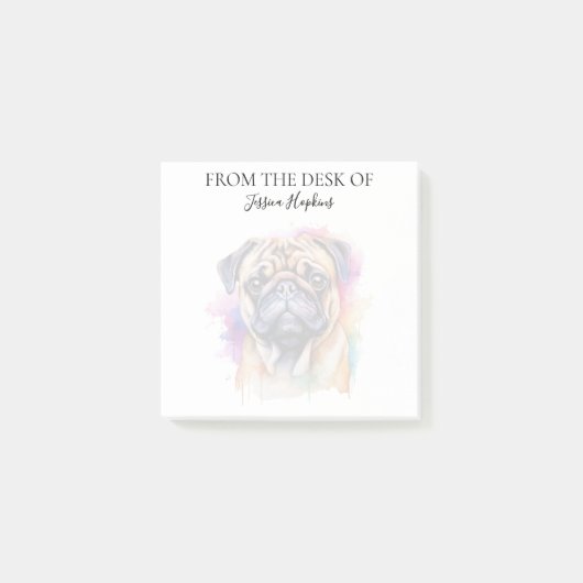 Mopsliefhebber Geborduurde Hond Post-it® Notes (Voorkant)