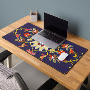 Moquette persane bleu et fleurs