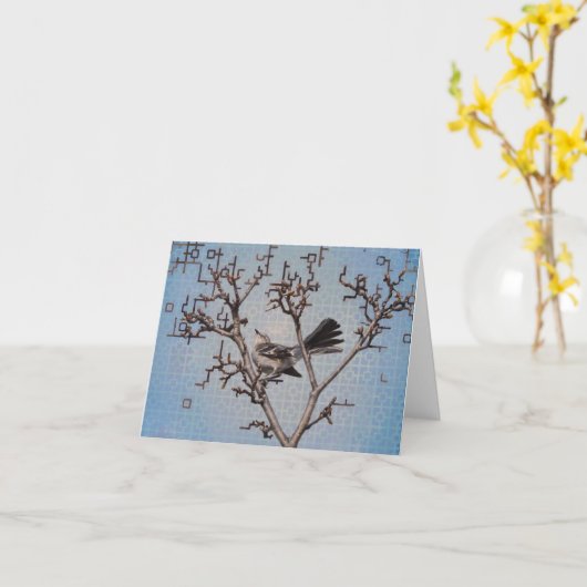 Moqueur d'Andrew Denman, carte vierge de note (Fleur jaune)