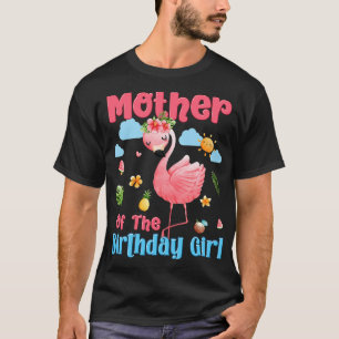 Mor van 2birthday meisjes tropische flamingo famil t-shirt