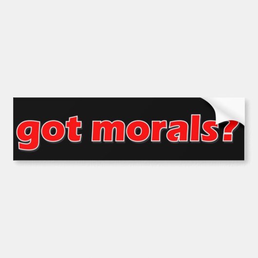 moraal 1 bumpersticker (Voorkant)
