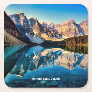 Moraine Lake, Canada Vierkante Kartonnen Onderzetter