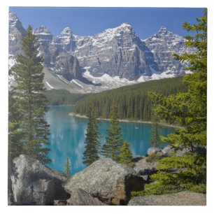 Moraine Lake, Canadese Rockies, Alberta, Canada Tegeltje