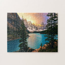 Moraine Lake Sunset Jigzaag Puzzle Legpuzzel