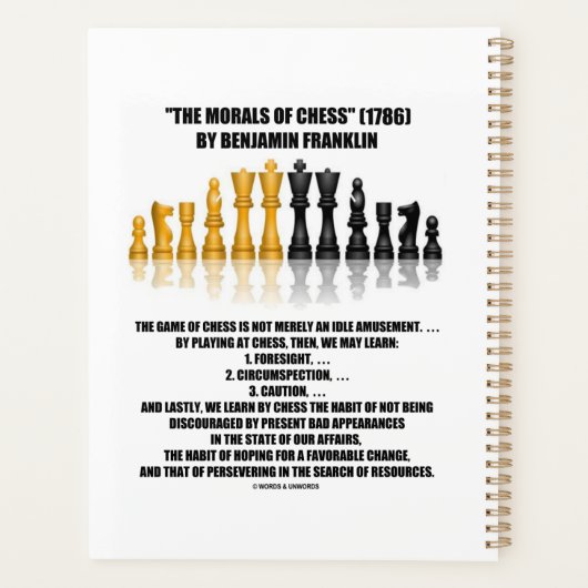 Moralité Des Échecs Benjamin Franklin Échecs Réflé (Dos)