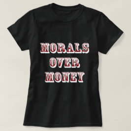 Morals over geld donker t-shirt