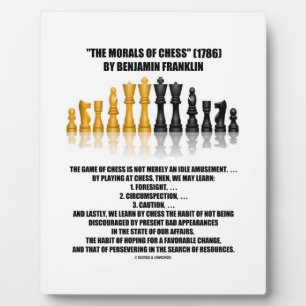 Morals van Chess Benjamin Franklin reflecterende C Fotoplaat