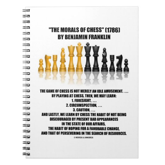 Morals van Chess Benjamin Franklin reflecterende C Notitieboek (Voorkant)