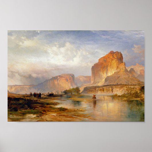 Moran Cliffs of Green River Painting Poster (Voorkant)