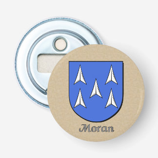 Moran Heraldic Arms op perkament stijl terug Button Flesopener