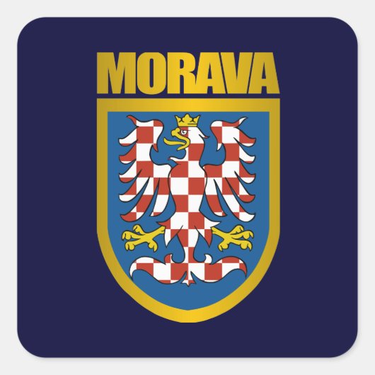 Morava (Moravië) Crest Vierkante Sticker (Voorkant)