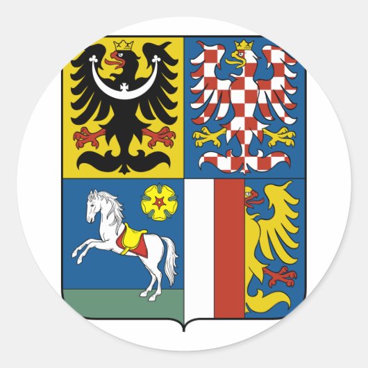 Moravië Silezië, Tsjechië Ronde Sticker (Voorkant)