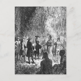 Moravische missionarissen van Indiërs Briefkaart