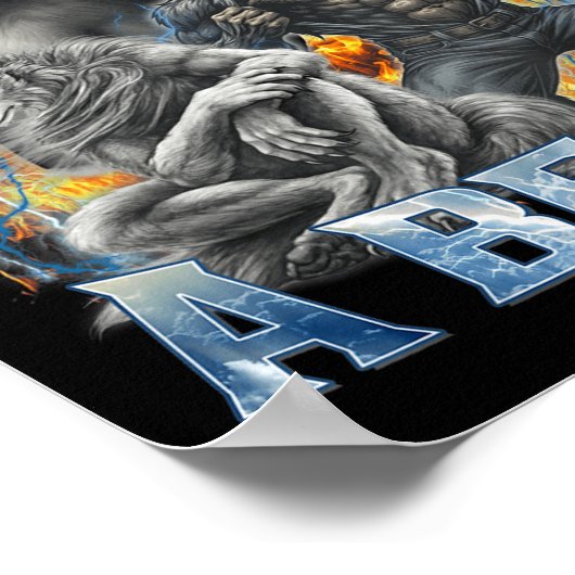 Morbidly A Funny Cringe Alpha Werewolf Wolf Meme Poster (Hoek)