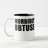 Morbidly Obtuse Novelty Funny Tweekleurige Koffiemok (Links)