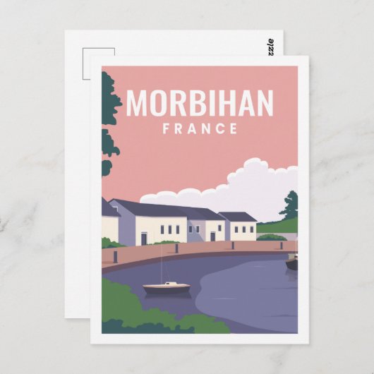 Morbihan Frankrijk Beroemde Reisplaats Illustratie Briefkaart (Voorkant / Achterkant)