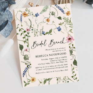 Mordern Boho Wildbloemen Bridal Brunch Shower Kaart