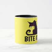 MORDEZ-MOI, CHAT NOIR DRÔLE DE MUG À CAFE (Centre)