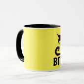 MORDEZ-MOI, CHAT NOIR DRÔLE DE MUG À CAFE (Devant gauche)