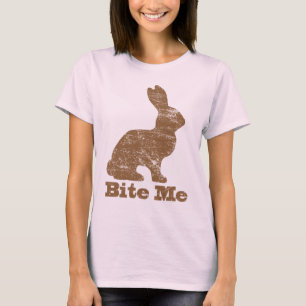 Mordez-moi T-shirt de lapin de Pâques de chocolat