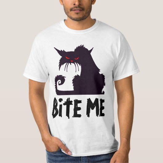 MORDEZ-MOI, T-shirts fâché de chat (Devant)