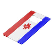 Mordovia Flag Kredietkaart Flessenopener (Achterkant Gekanteld)