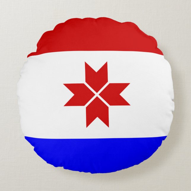 Mordovia Flag Rond Kussen (Voorkant)