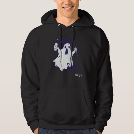 More Boos Please Ghost Beer Drinking  Halloween Gr Hoodie (Voorkant)