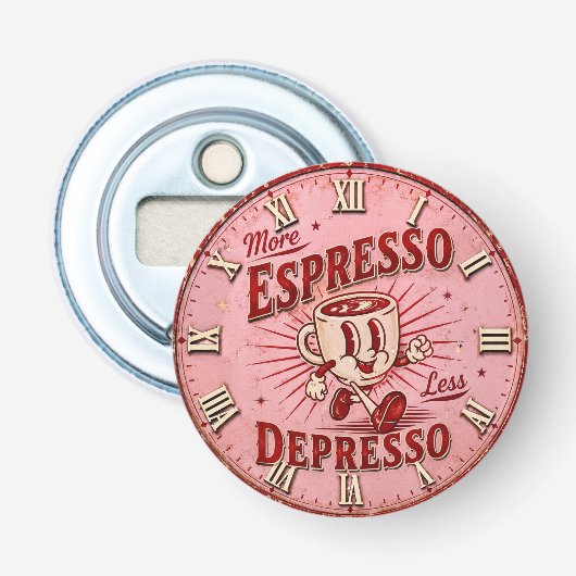 More Espresso Less Depresso Button Flesopener (Voorkant)