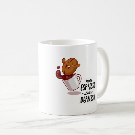 More Espresso, Less Depresso Mug (Devant droit)