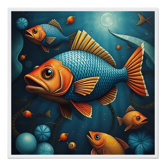 More fish swimming in the sea perfect poster (Voorkant)